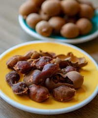 Fruits of tropcal Africal tree tamarind, used in cooking, traditional medicine and metal polish