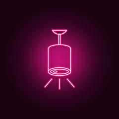 lamp with detector icon. Elements of Spotlight in neon style icons. Simple icon for websites, web design, mobile app, info graphics