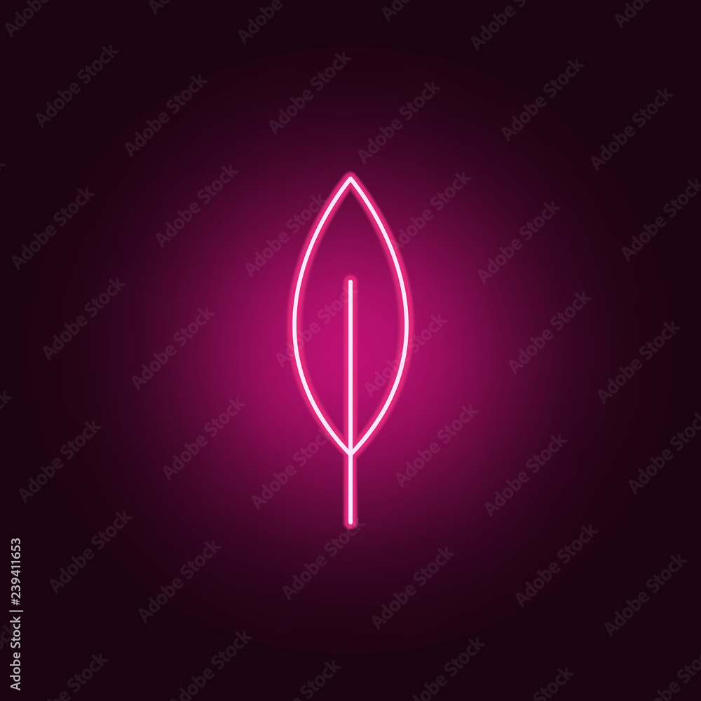 Poster birch icon. elements of leaves and flowers in neon style icons. simple icon for websites, web design