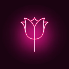 tulip icon. Elements of leaves and flowers in neon style icons. Simple icon for websites, web design, mobile app, info graphics