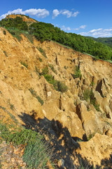 Sunset Landscape of rock formation Stob pyramids, Rila Mountain, Kyustendil region, Bulgaria