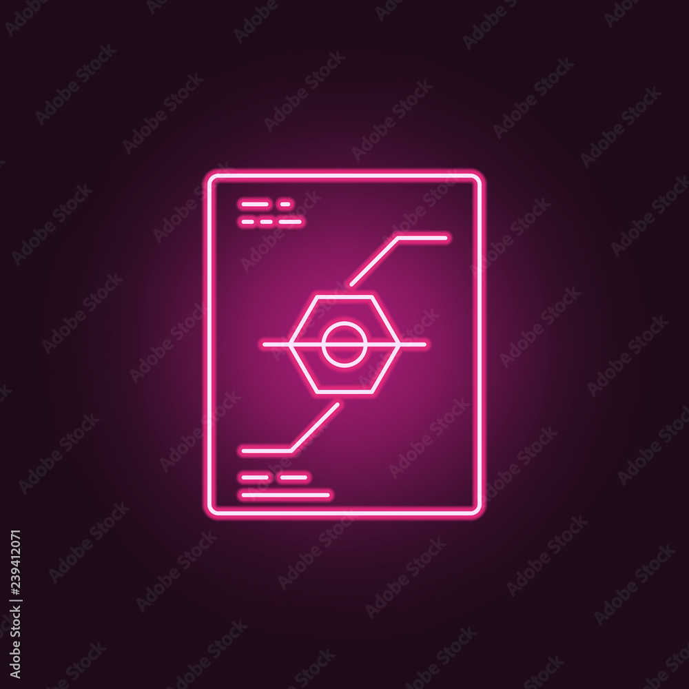 Aufkleber scheme icon. elements of manufacturing in neon style icons. simple icon for websites, web design, mo