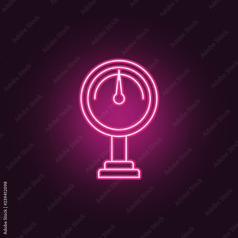Poster meter icon. elements of manufacturing in neon style icons. simple icon for websites, web design, mob