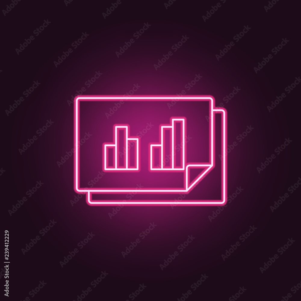 Poster statistics icon. elements of manufacturing in neon style icons. simple icon for websites, web design