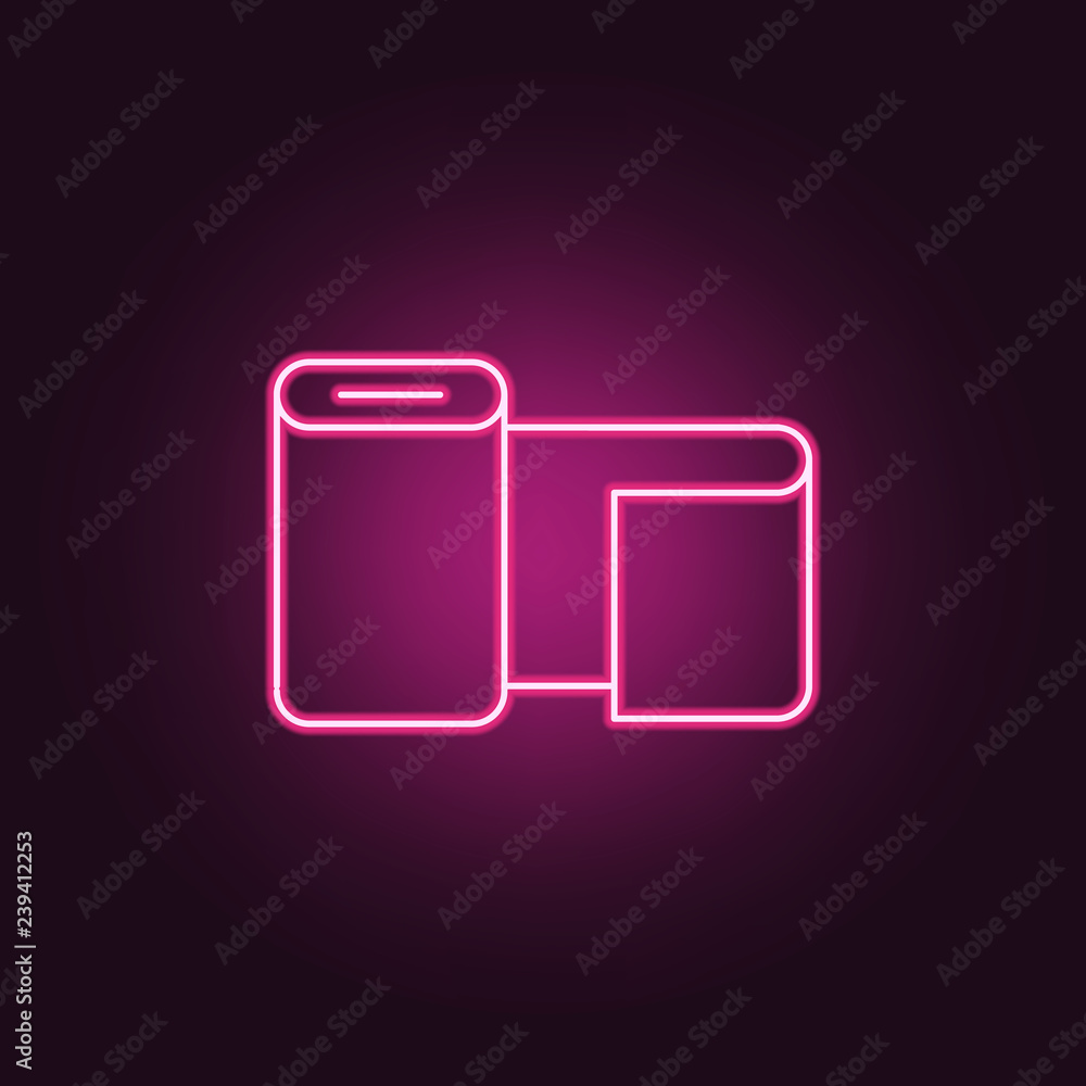 Poster material icon. elements of manufacturing in neon style icons. simple icon for websites, web design, 