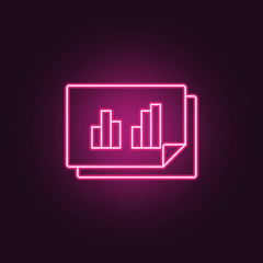 statistics icon. Elements of Manufacturing in neon style icons. Simple icon for websites, web design, mobile app, info graphics
