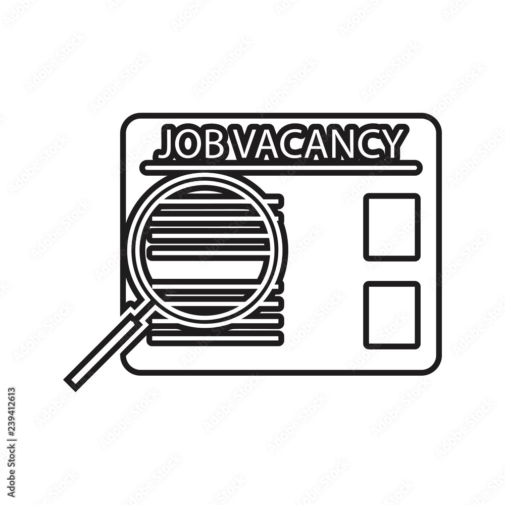 Poster job search icon. element of hr & heat hunting for mobile concept and web apps icon. thin line icon f