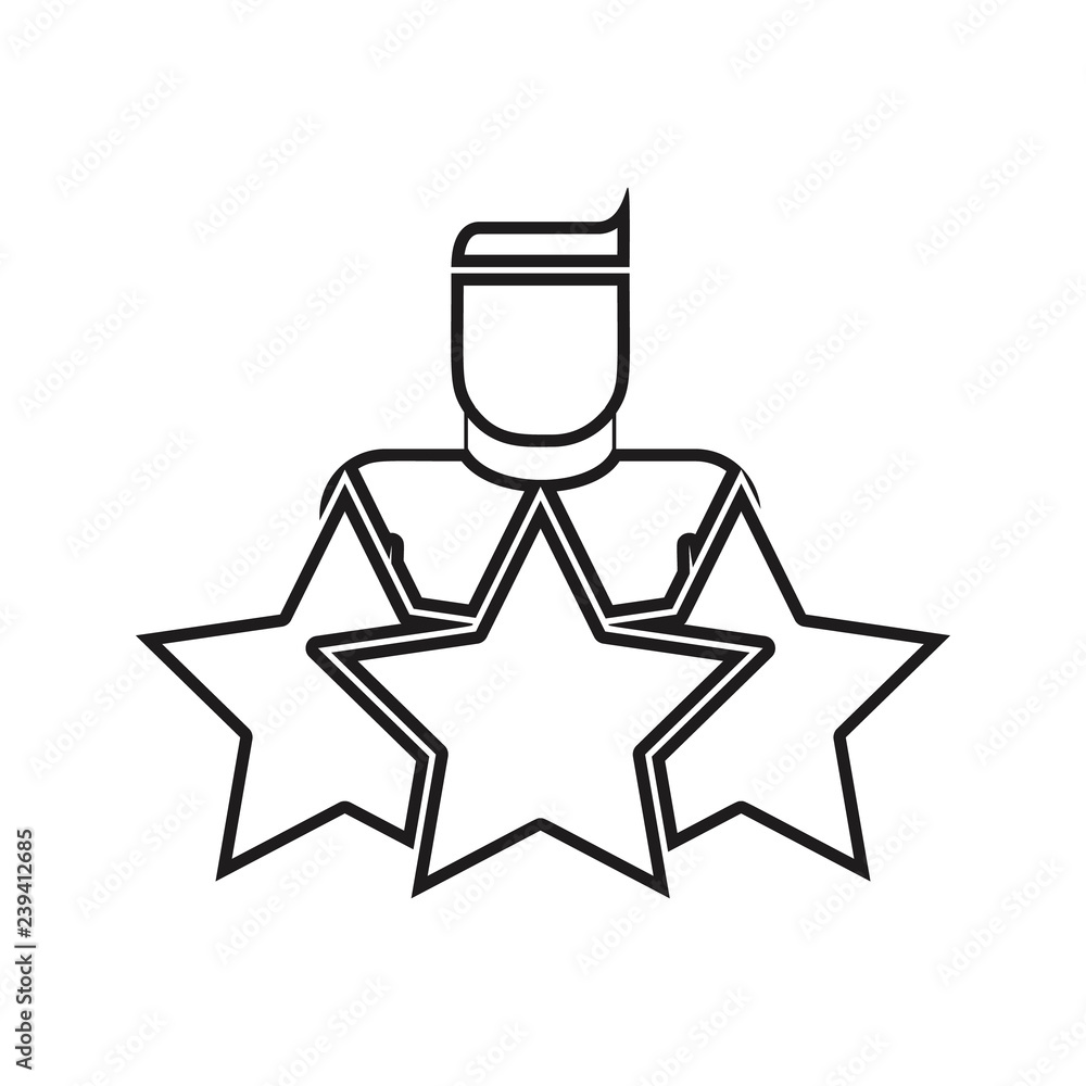 Poster super hero with the stars icon. element of hr & heat hunting for mobile concept and web apps icon. t