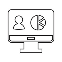 employee records in the pie chart icon. Element of HR & Heat hunting for mobile concept and web apps icon. Thin line icon for website design and development, app