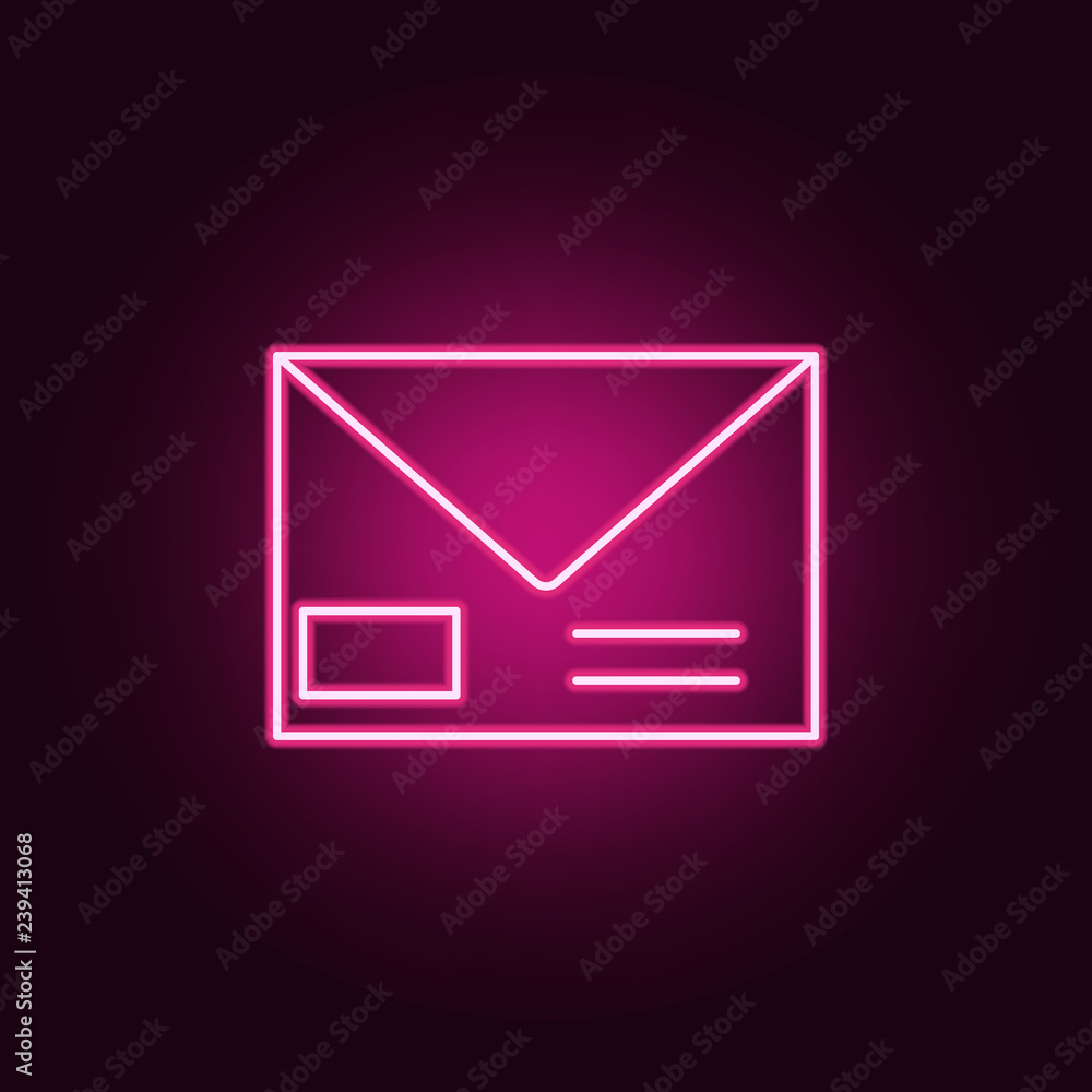 Poster the envelope icon. elements of media in neon style icons. simple icon for websites, web design, mobi