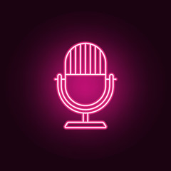 microphone icon. Elements of Media in neon style icons. Simple icon for websites, web design, mobile app, info graphics