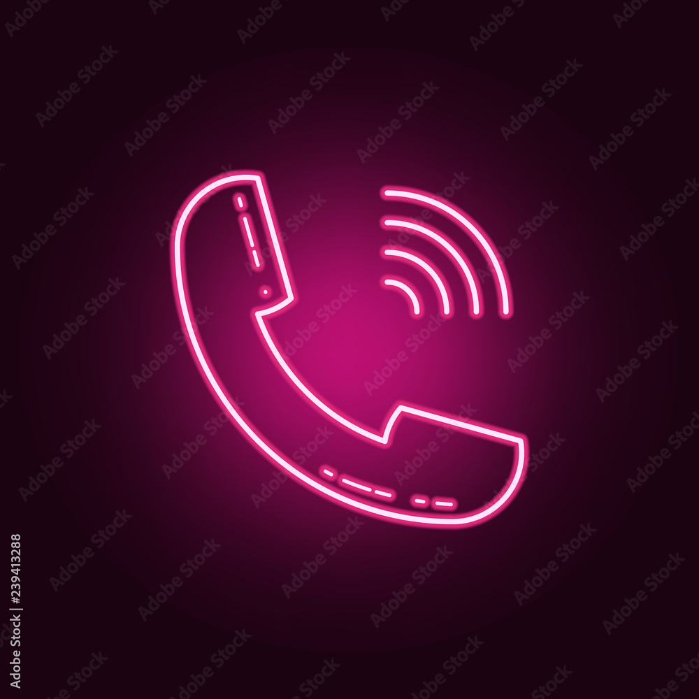 Aufkleber handset icon. elements of media in neon style icons. simple icon for websites, web design, mobile ap