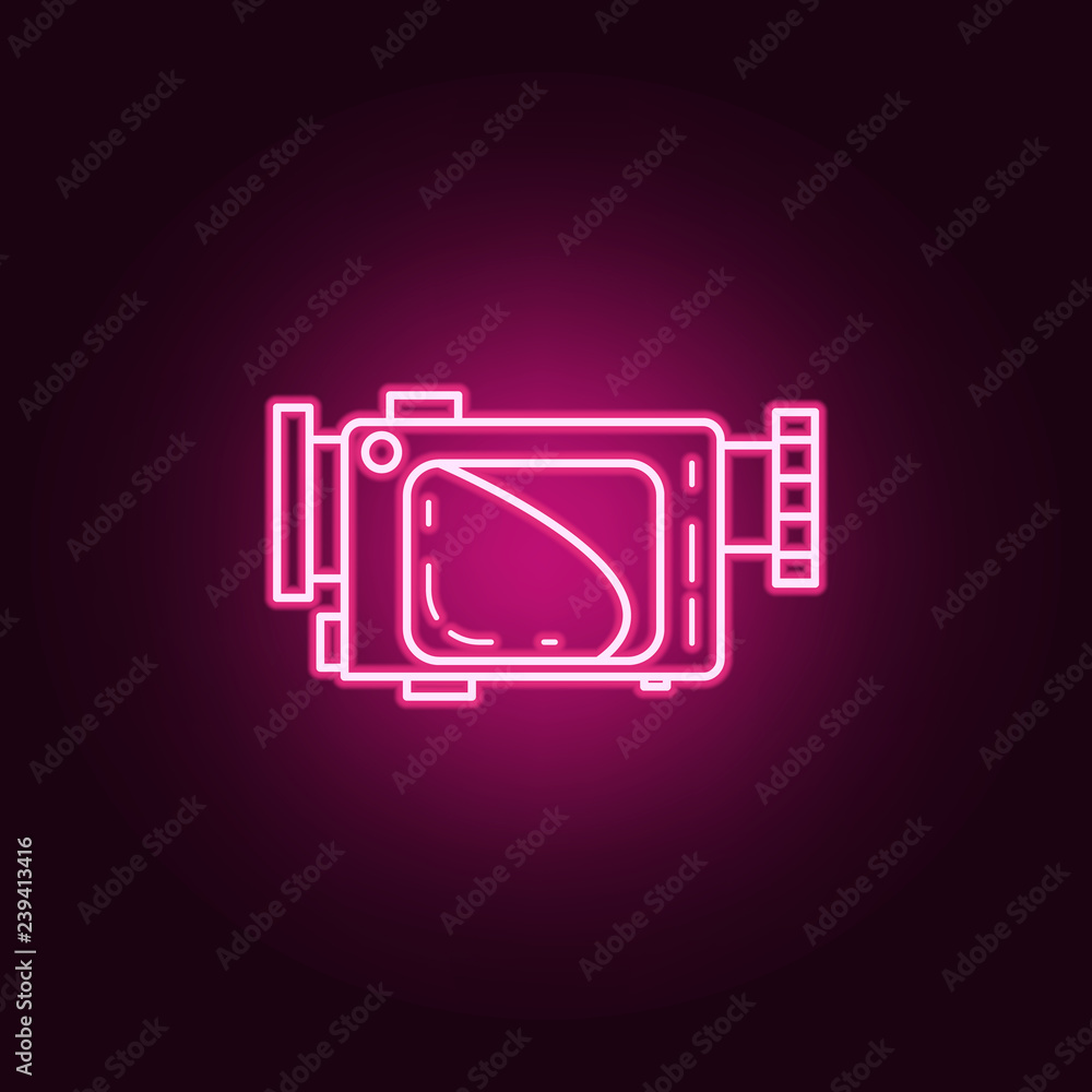 Poster camera icon. elements of media in neon style icons. simple icon for websites, web design, mobile app