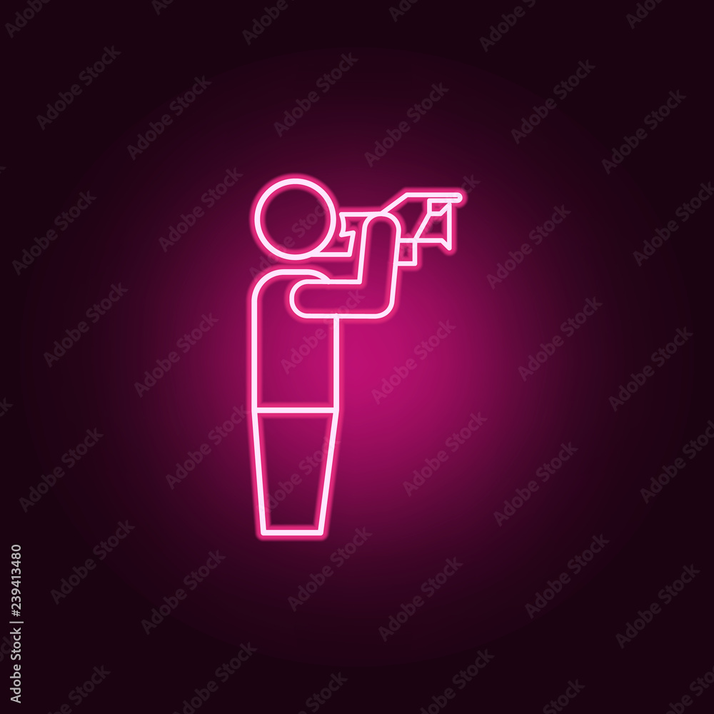 Aufkleber operator icon. elements of media in neon style icons. simple icon for websites, web design, mobile a