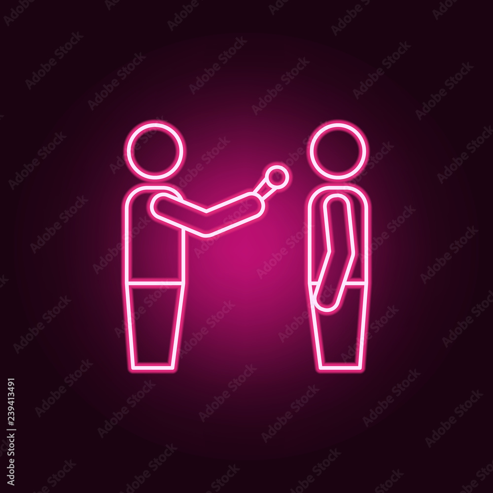 Poster to interview icon. elements of media in neon style icons. simple icon for websites, web design, mobi