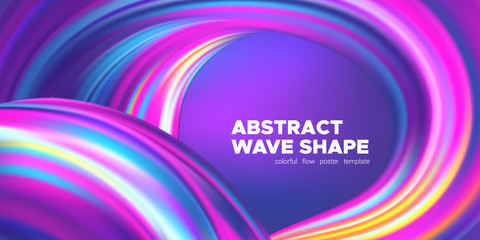 Colorful 3d Abstract Wave Banner.