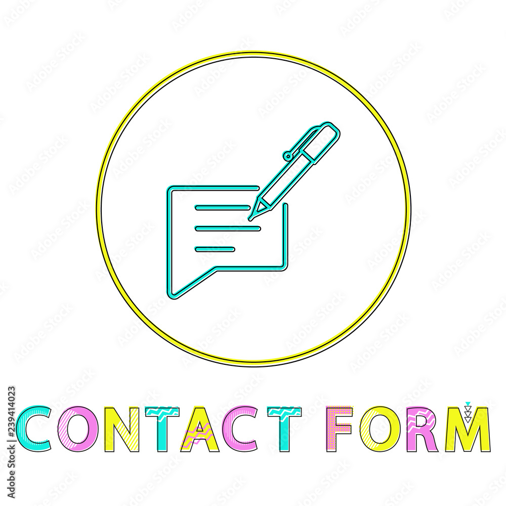 Poster contact form small color icon in linear style