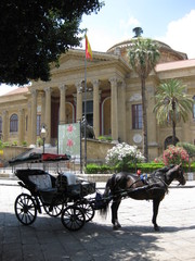 Fototapeta premium Italia , Palermo , Stadt , Pferd, Horse , Kutsche , Sicilia