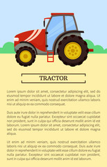 Agricultural Machinery Icon, Cartoon Vector Banner