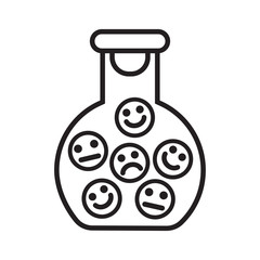 Bottle with smiles, outline design. Vector illustration