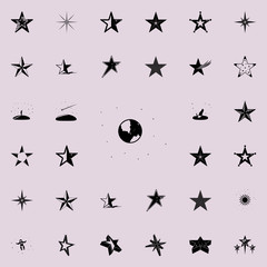 earth and stars icon. Stars icons universal set for web and mobile