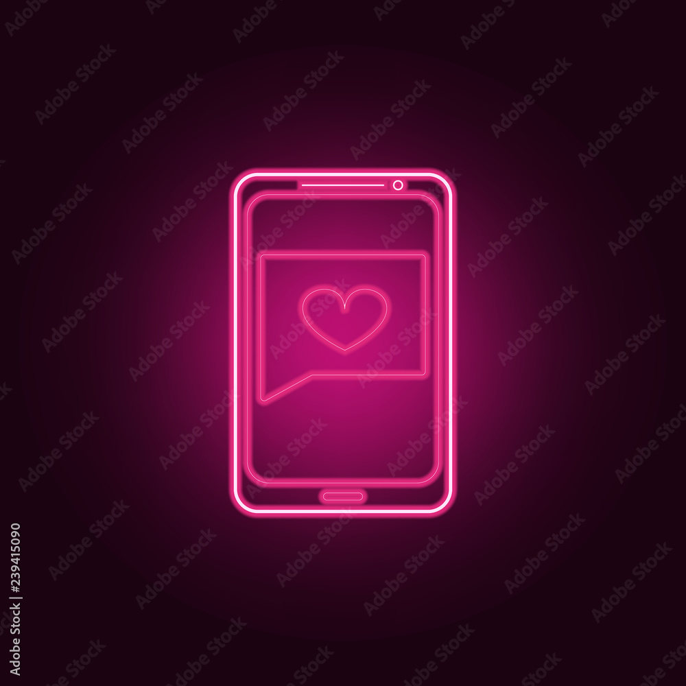 Poster message from a loved one icon. elements of valentine in neon style icons. simple icon for websites, 