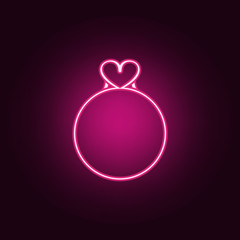 Obraz premium love circle icon. Elements of Valentine in neon style icons. Simple icon for websites, web design, mobile app, info graphics