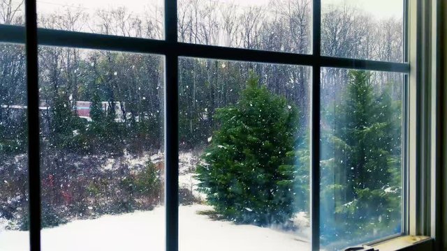 Snowing Outside The Window