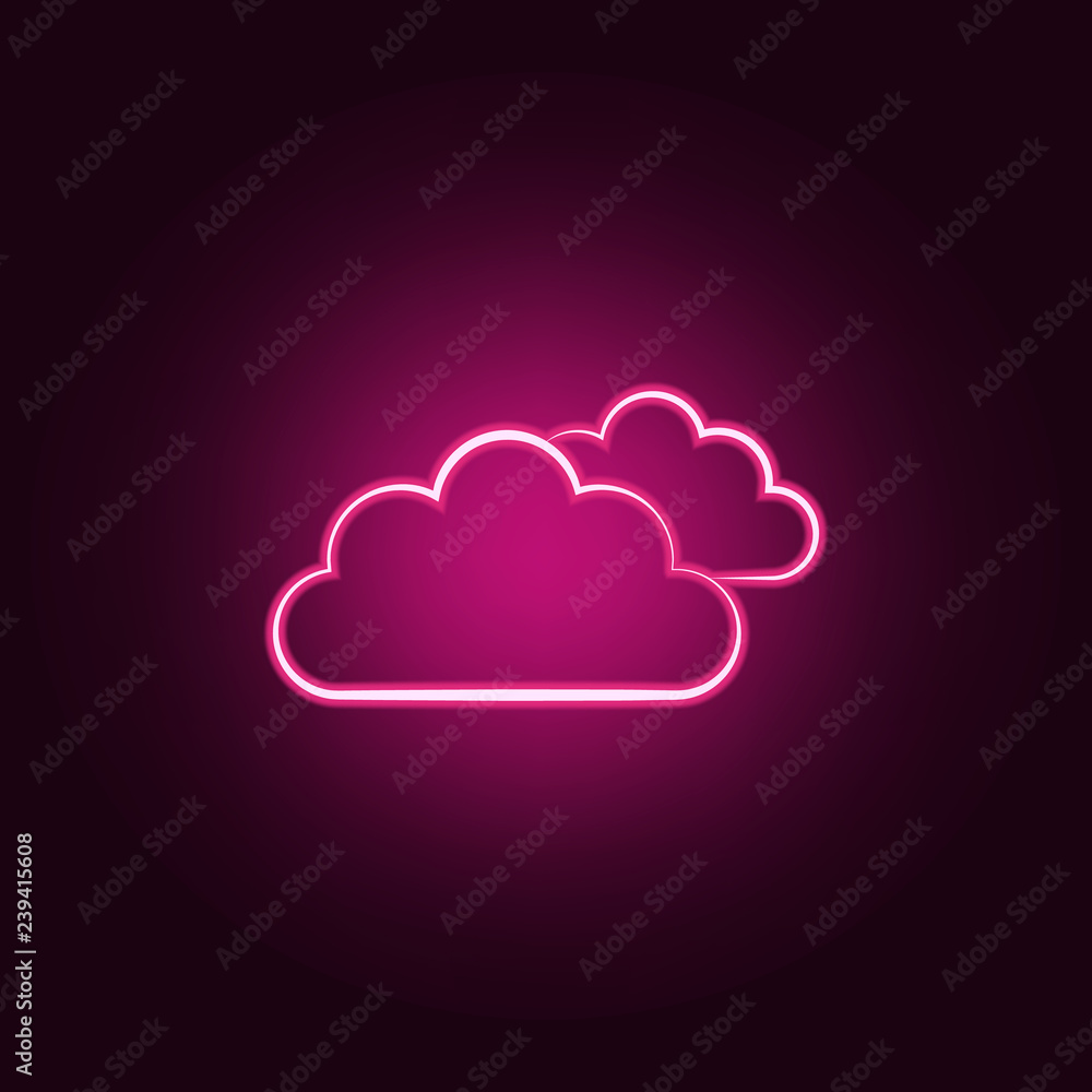 Poster cloud sign icon. elements of weather in neon style icons. simple icon for websites, web design, mobi