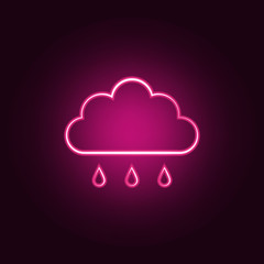 rain sign icon. Elements of Weather in neon style icons. Simple icon for websites, web design, mobile app, info graphics