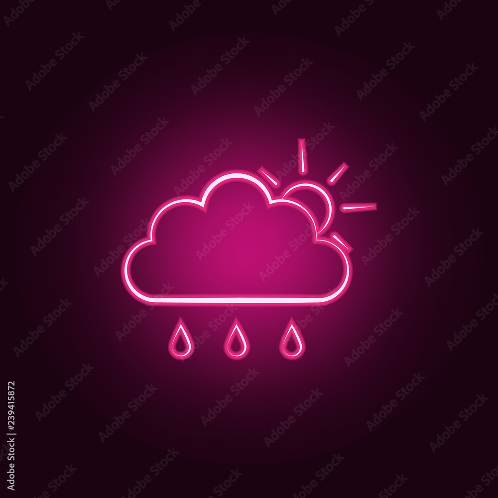 Aufkleber partial rain sign icon. elements of weather in neon style icons. simple icon for websites, web desig