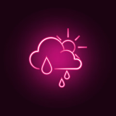 partial rain sign icon. Elements of Weather in neon style icons. Simple icon for websites, web design, mobile app, info graphics