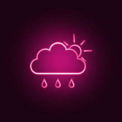 partial rain sign icon. Elements of Weather in neon style icons. Simple icon for websites, web design, mobile app, info graphics