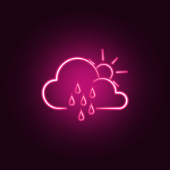 partial rain sign icon. Elements of Weather in neon style icons. Simple icon for websites, web design, mobile app, info graphics