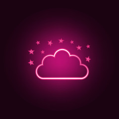 night cloud sign icon. Elements of Weather in neon style icons. Simple icon for websites, web design, mobile app, info graphics