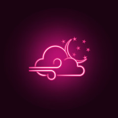 night wind sign icon. Elements of Weather in neon style icons. Simple icon for websites, web design, mobile app, info graphics