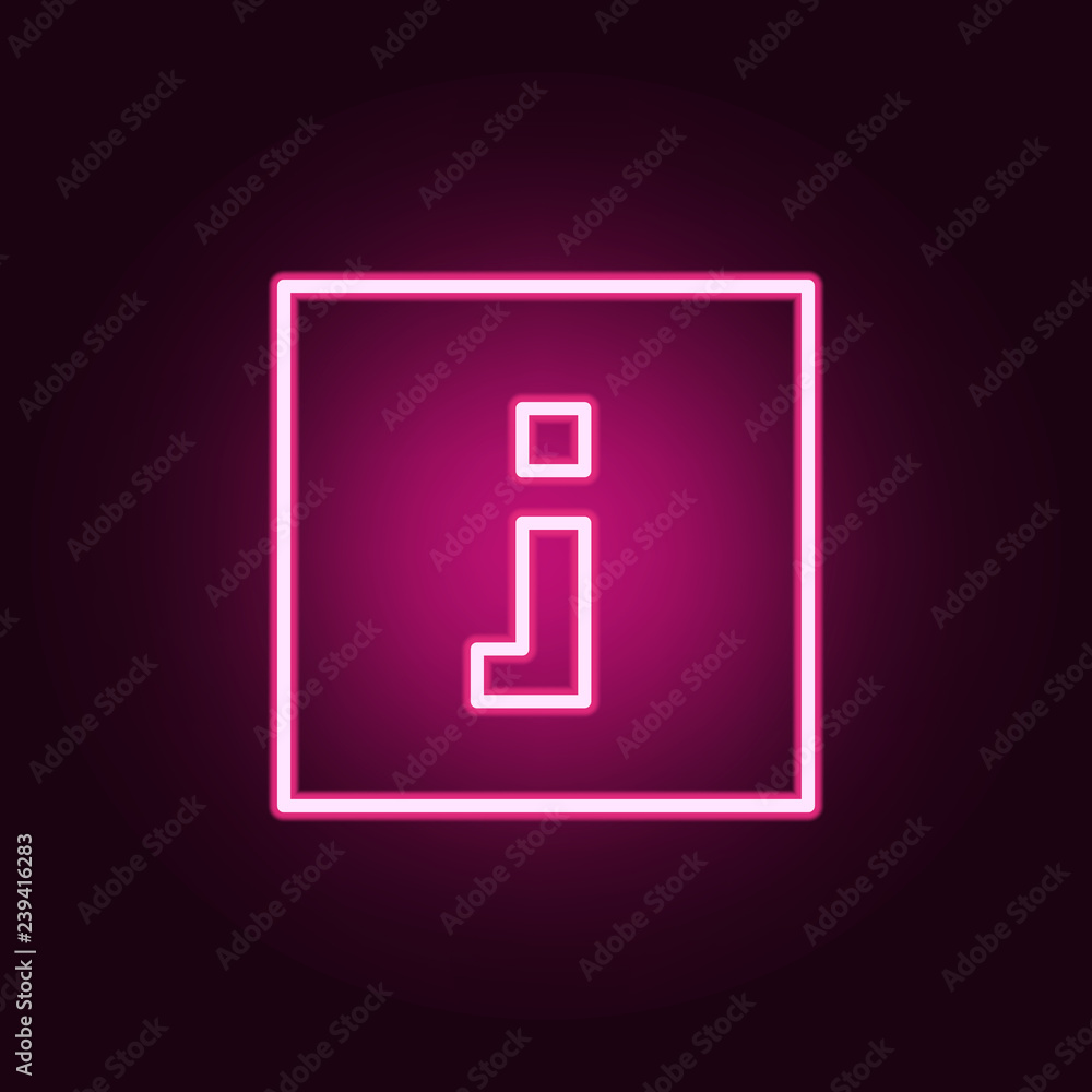 Poster square information sign icon. elements of web in neon style icons. simple icon for websites, web des
