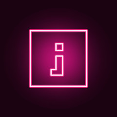 square information sign icon. Elements of web in neon style icons. Simple icon for websites, web design, mobile app, info graphics
