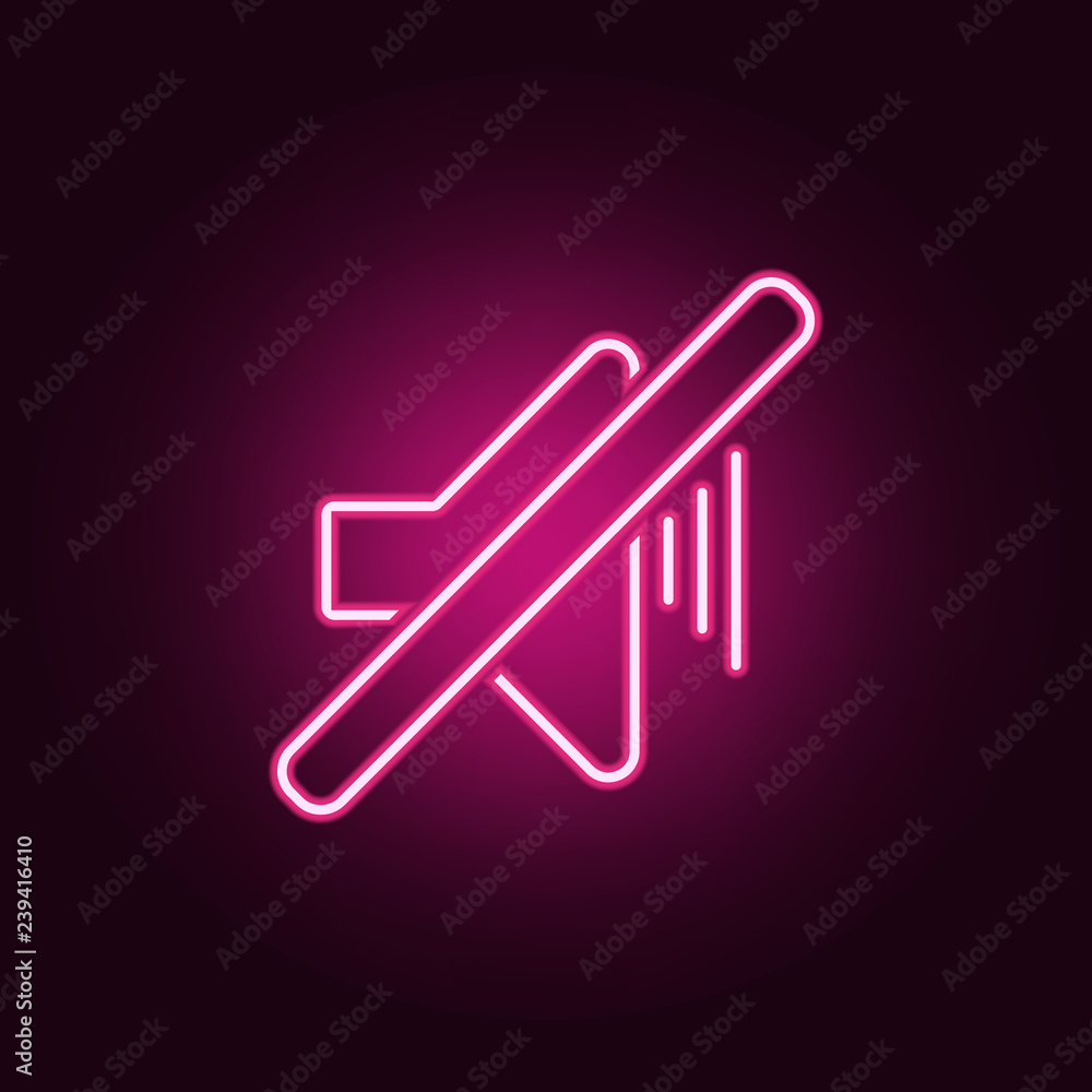 Poster off-sound mark icon. elements of web in neon style icons. simple icon for websites, web design, mobi