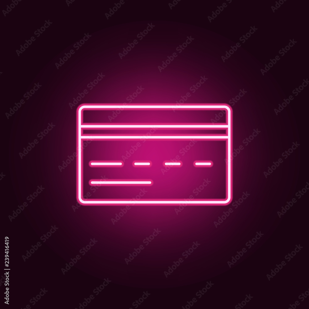 Poster credit card icon. elements of web in neon style icons. simple icon for websites, web design, mobile 
