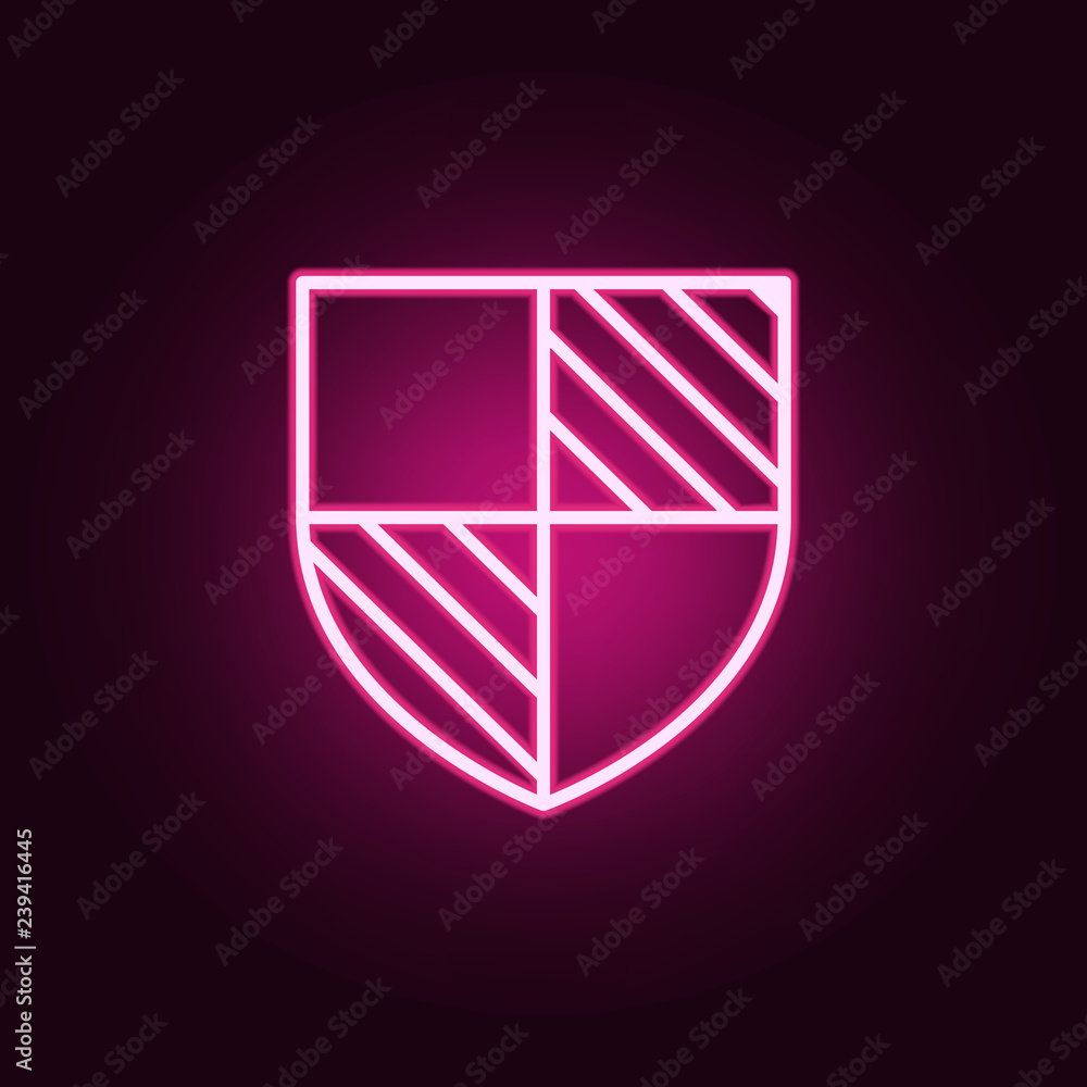 Poster shield icon. elements of web in neon style icons. simple icon for websites, web design, mobile app, 