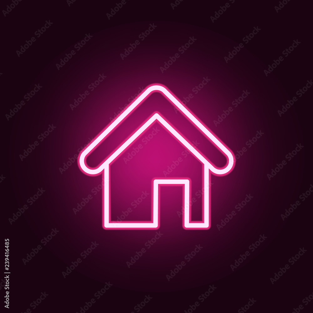 Poster house icon. elements of web in neon style icons. simple icon for websites, web design, mobile app, i