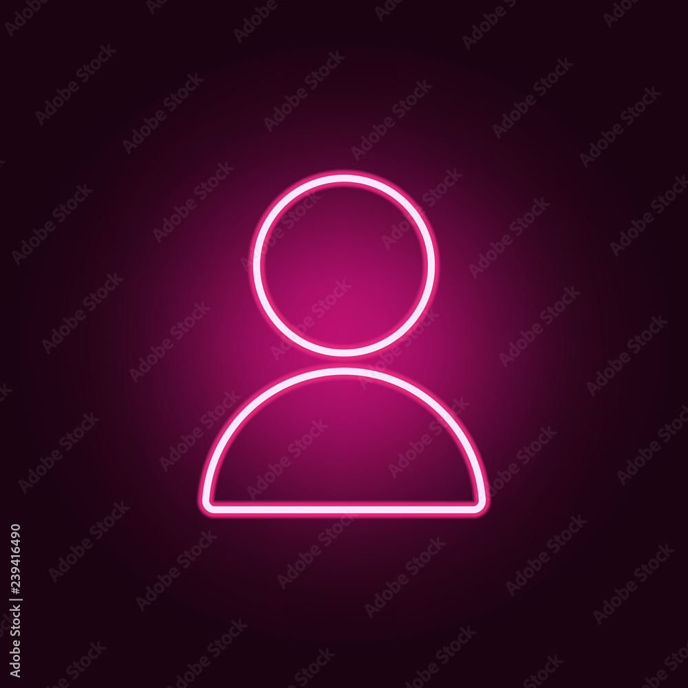 Poster human icon. elements of web in neon style icons. simple icon for websites, web design, mobile app, i