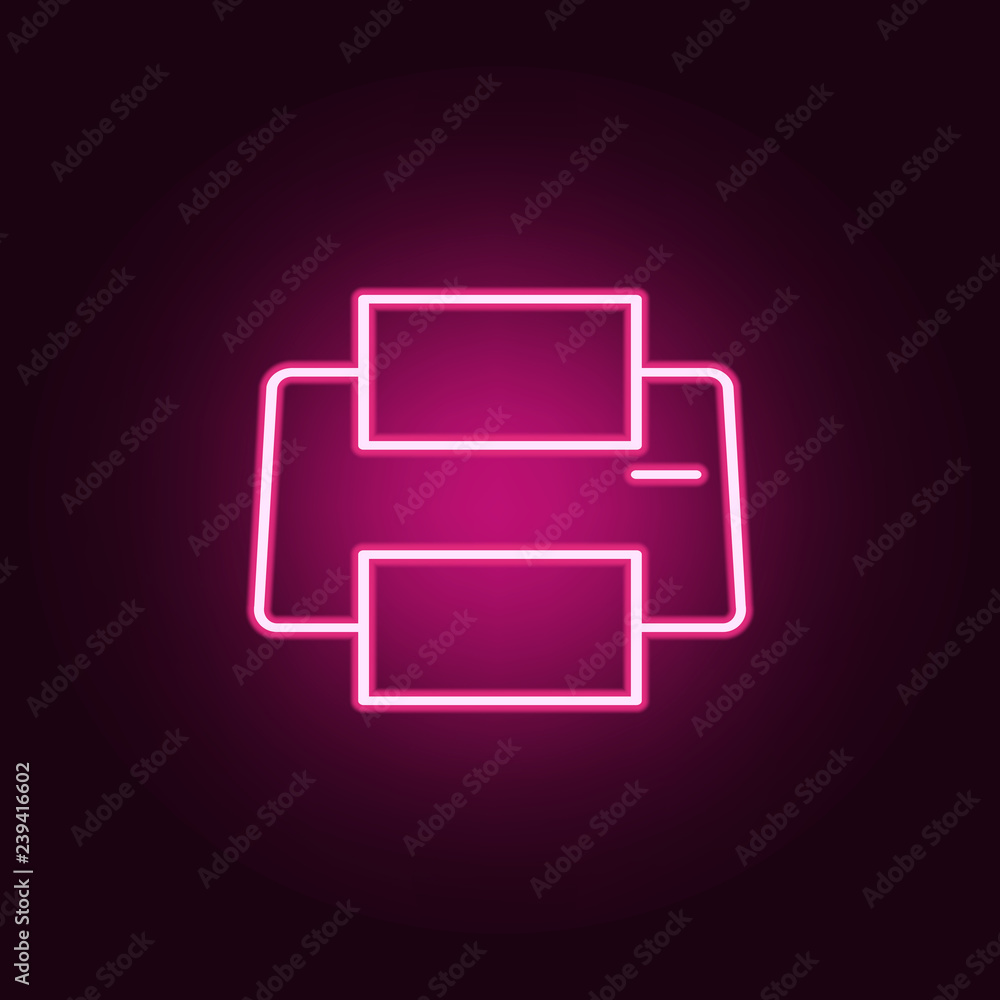 Poster printer icon. elements of web in neon style icons. simple icon for websites, web design, mobile app,