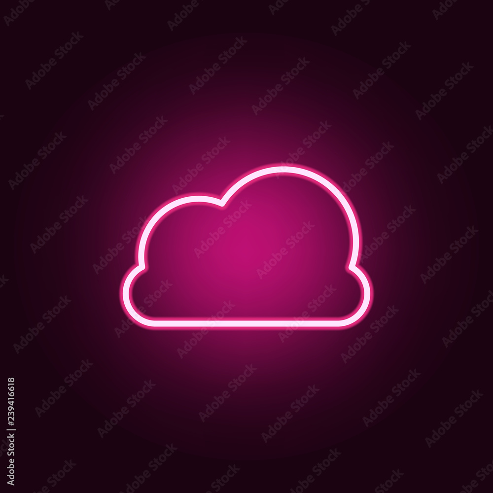 Poster cloud icon. elements of web in neon style icons. simple icon for websites, web design, mobile app, i