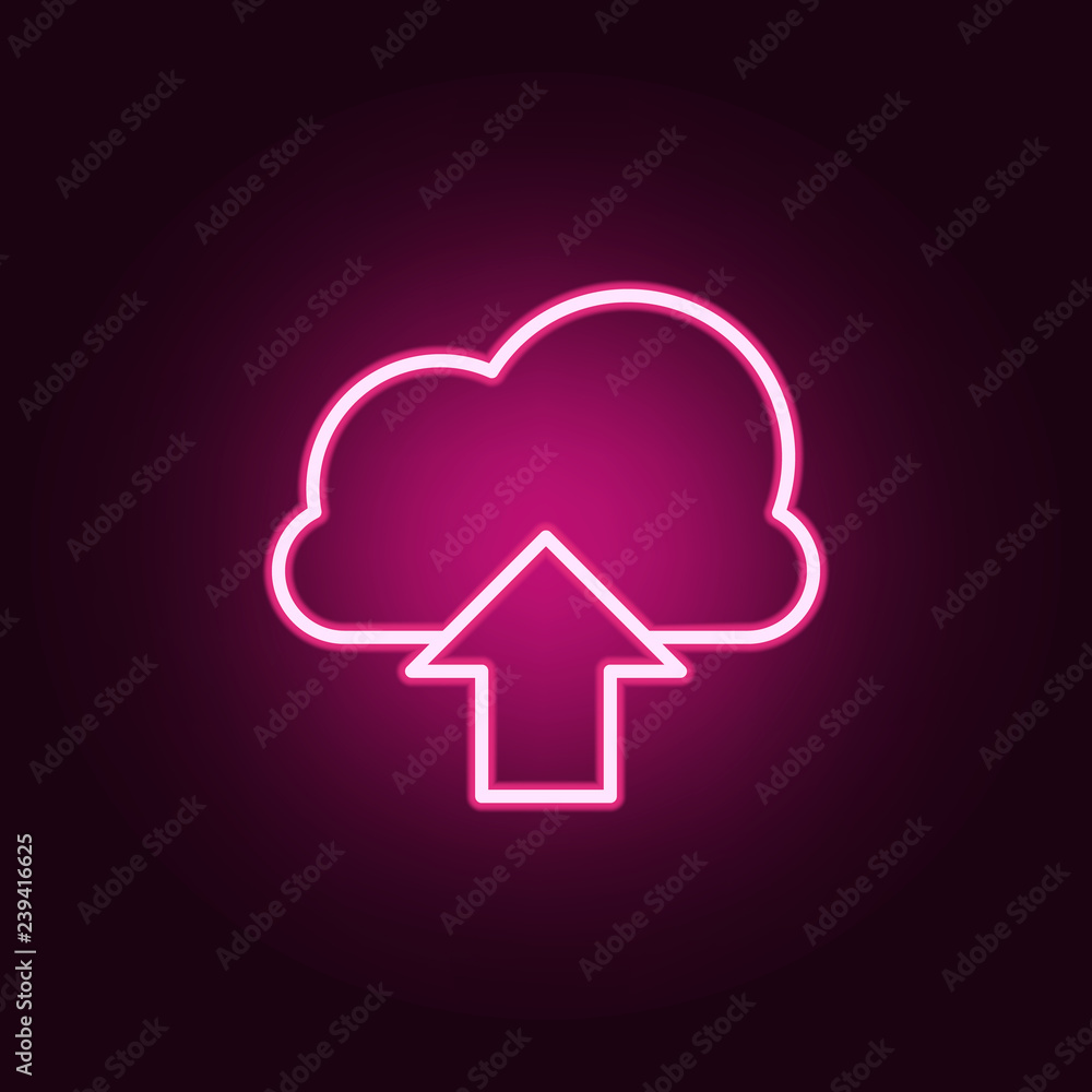 Poster cloud download icon. elements of web in neon style icons. simple icon for websites, web design, mobi