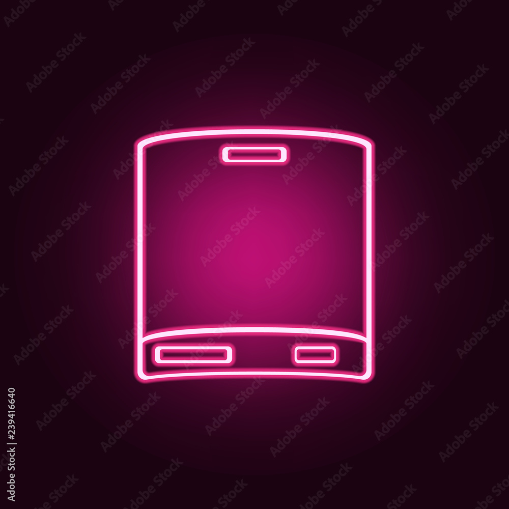 Poster removable hard disc icon. elements of web in neon style icons. simple icon for websites, web design,