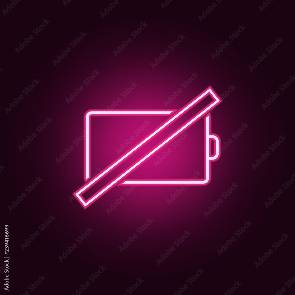 Poster end of charge sign icon. elements of web in neon style icons. simple icon for websites, web design, 