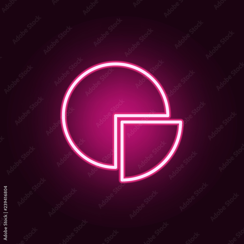 Poster information pie icon. elements of web in neon style icons. simple icon for websites, web design, mob