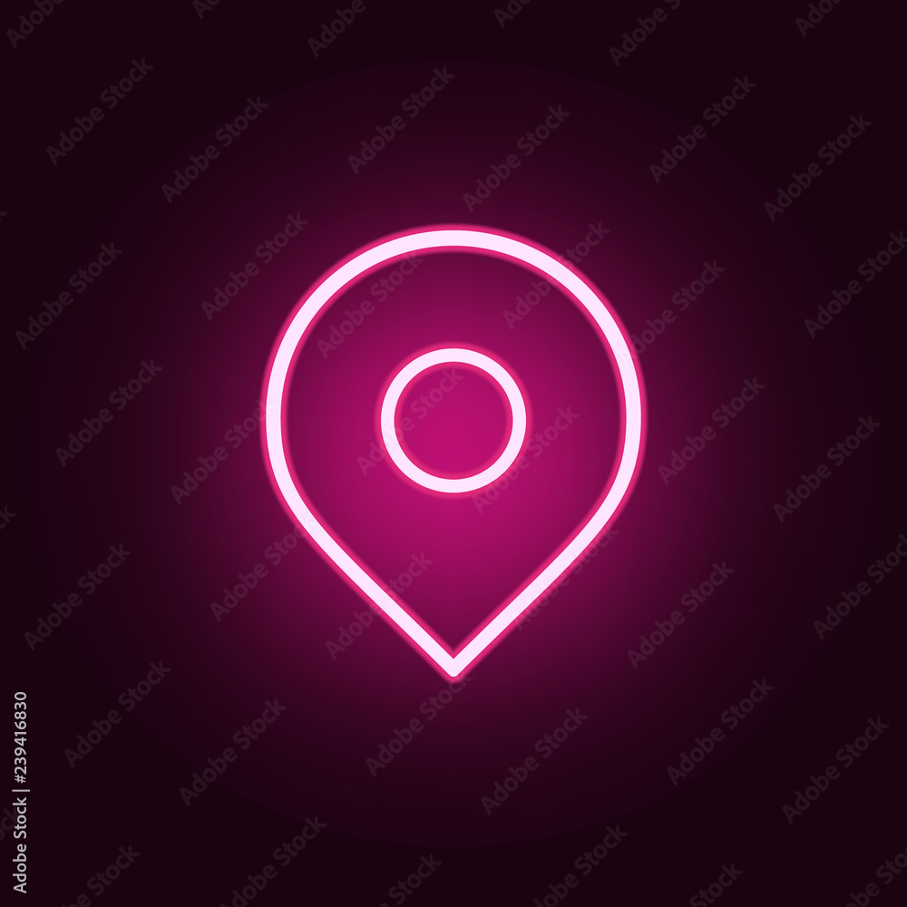 Poster pin icon. elements of web in neon style icons. simple icon for websites, web design, mobile app, inf